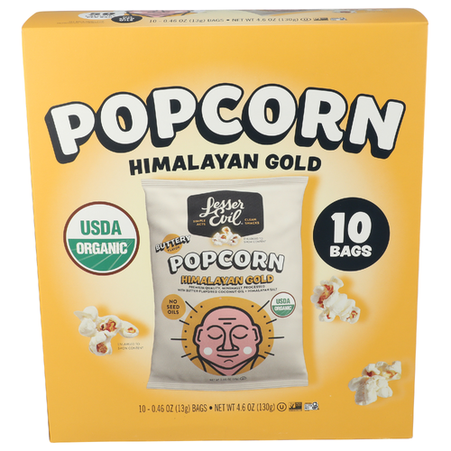 Lesser Evil Organic Himalayan Gold Popcorn 10 Pack